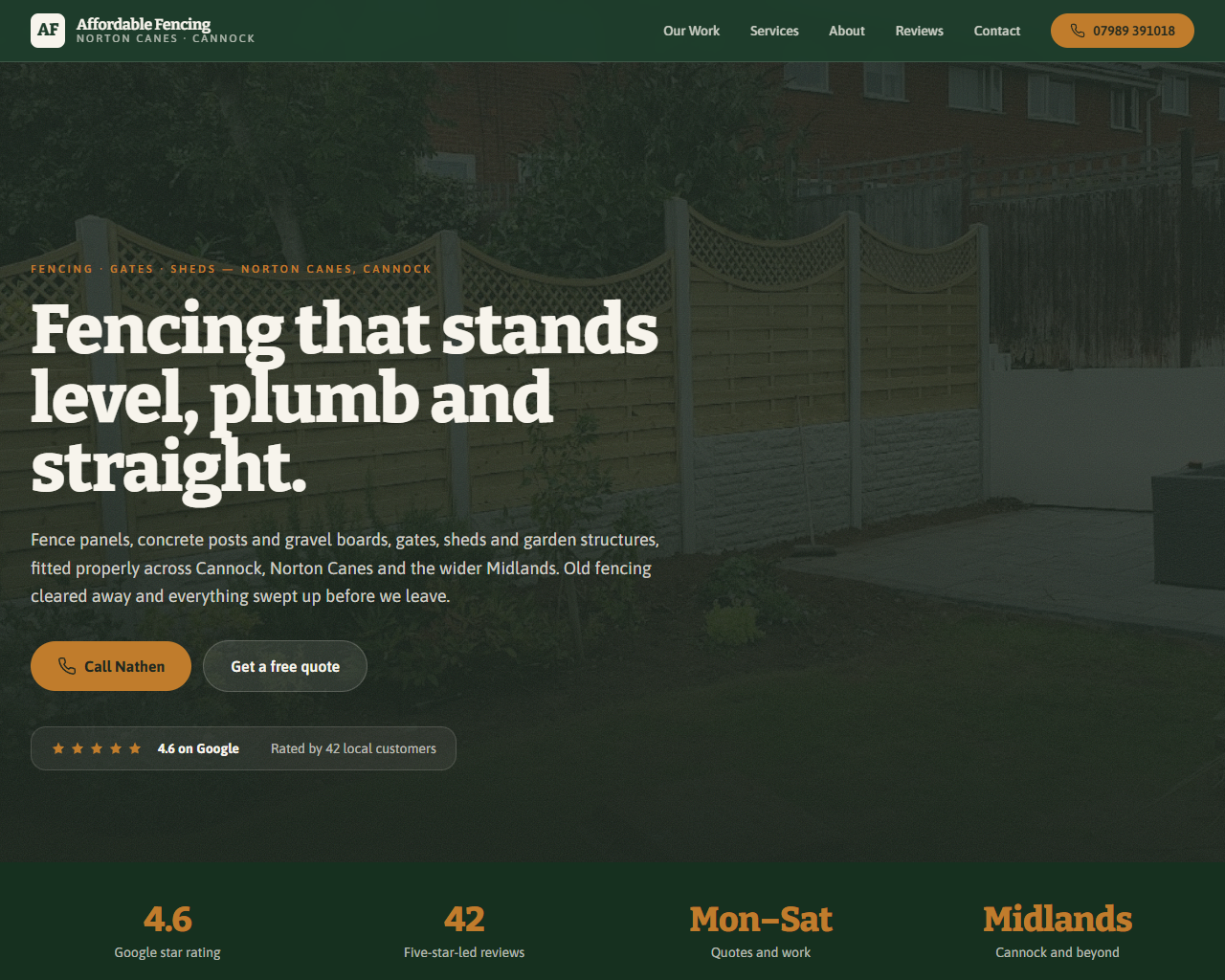 Affordable Fencing website built by Grow Leads