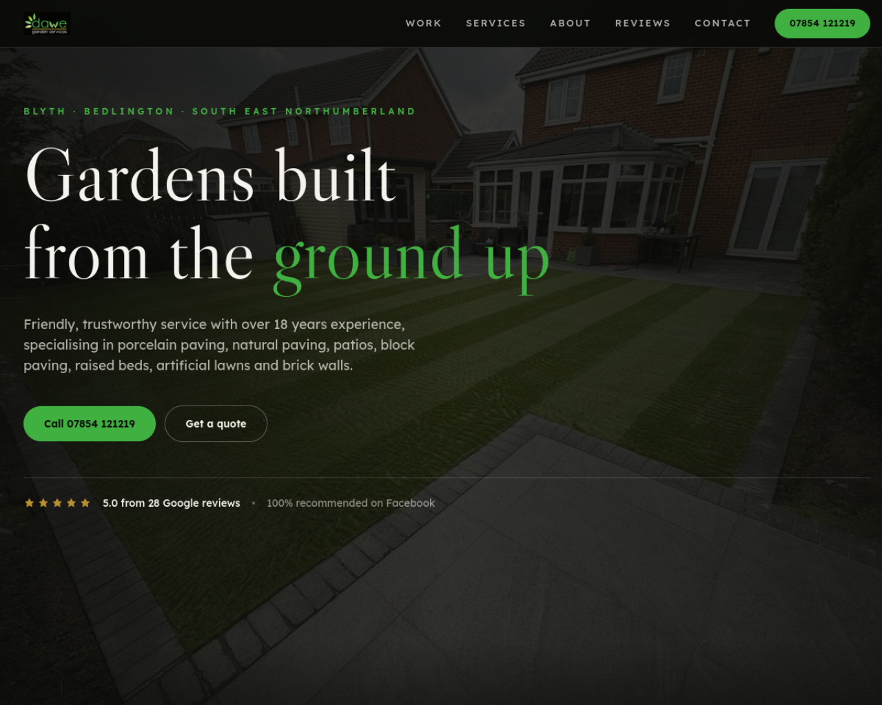Dawe Garden Services website built by Grow Leads