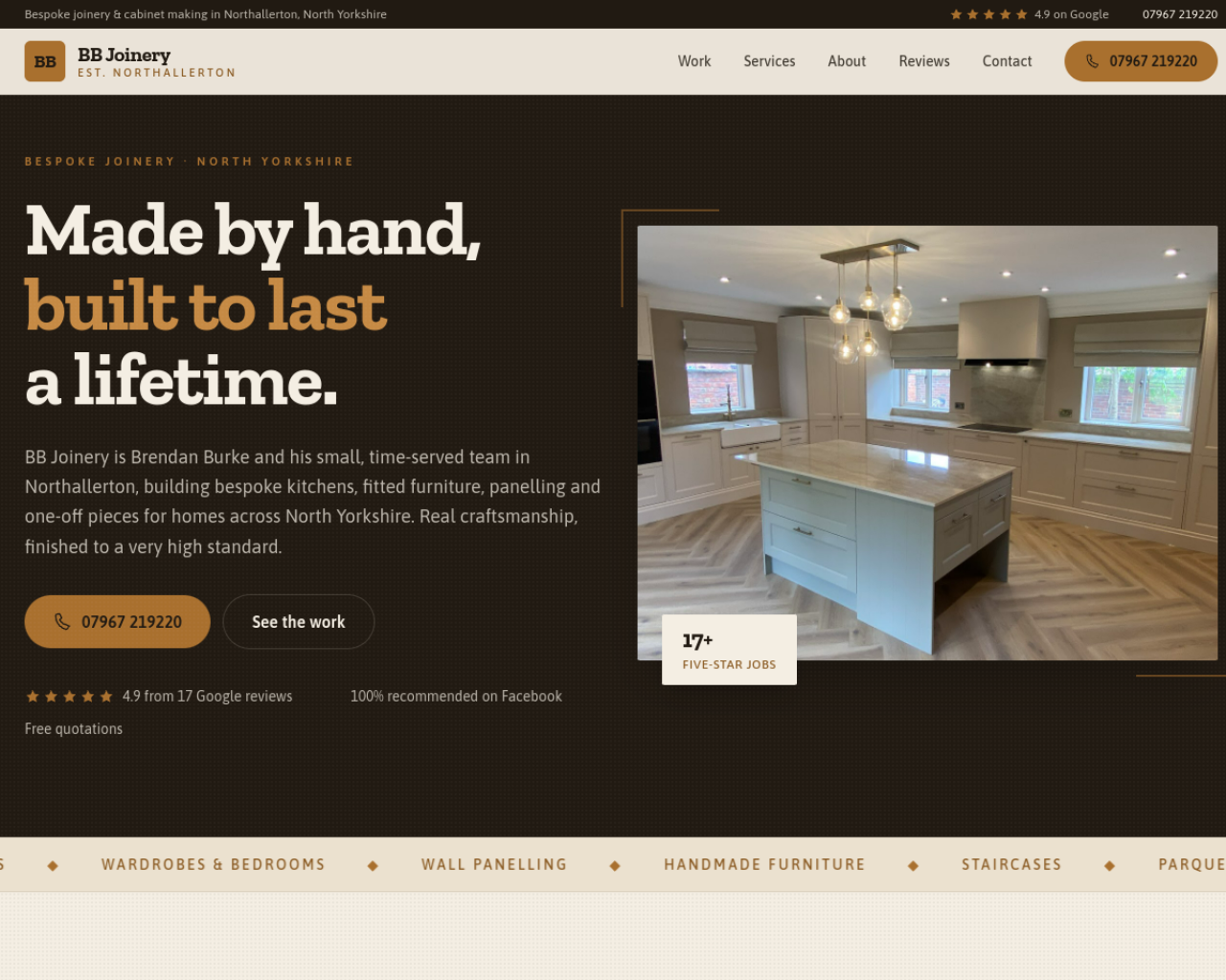 BB Joinery website built by Grow Leads
