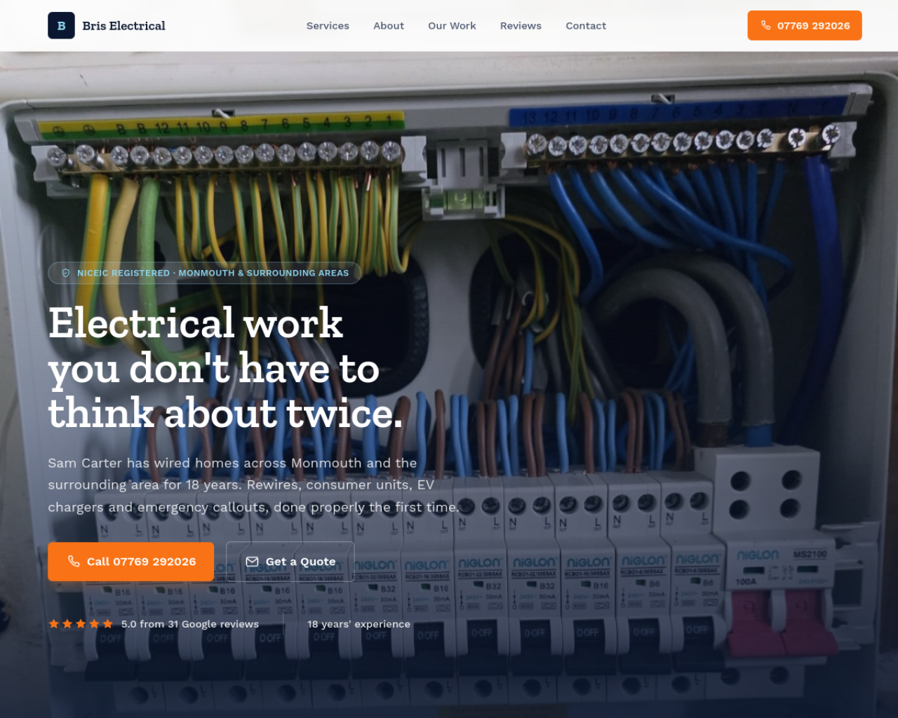 Bris Electrical website built by Grow Leads