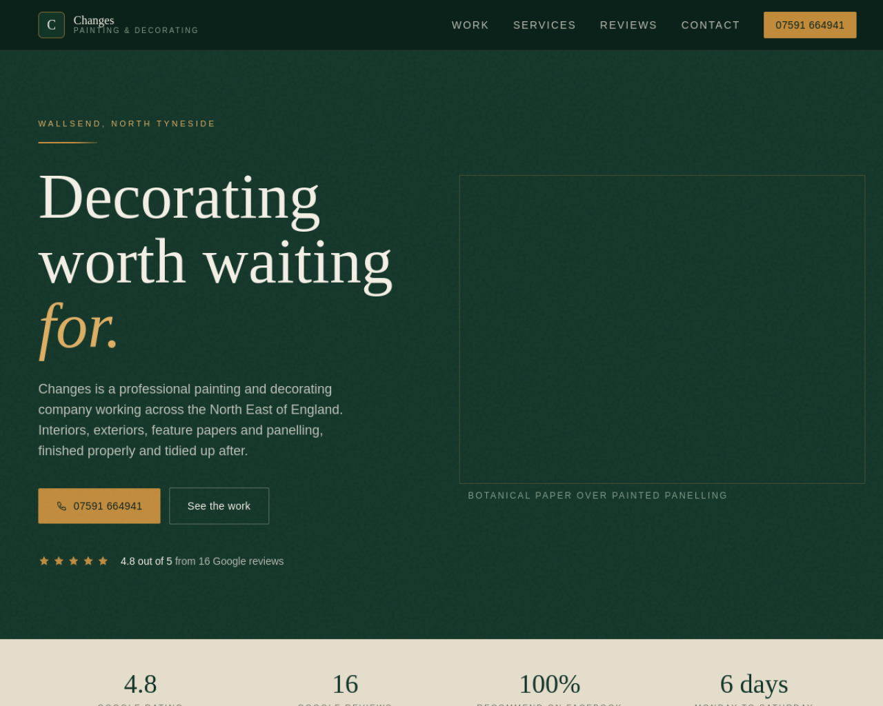 Changes Painting & Decorating website built by Grow Leads