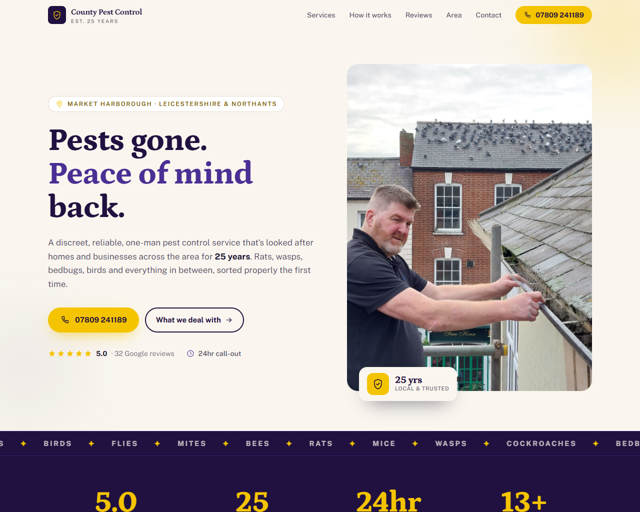 County Pest Control website built by Grow Leads