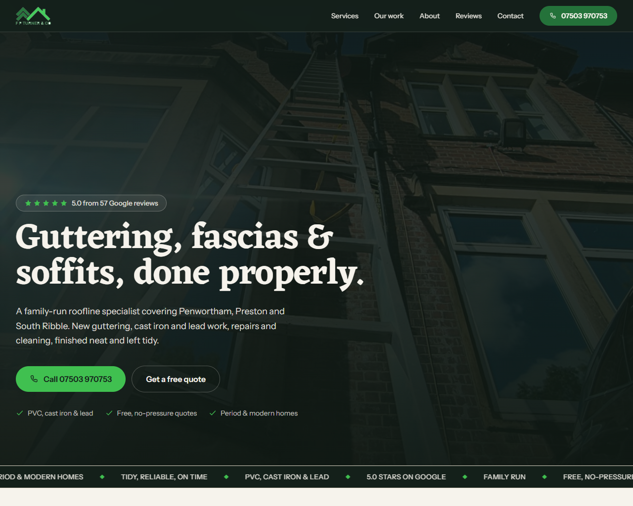 F P Turner & Co website built by Grow Leads