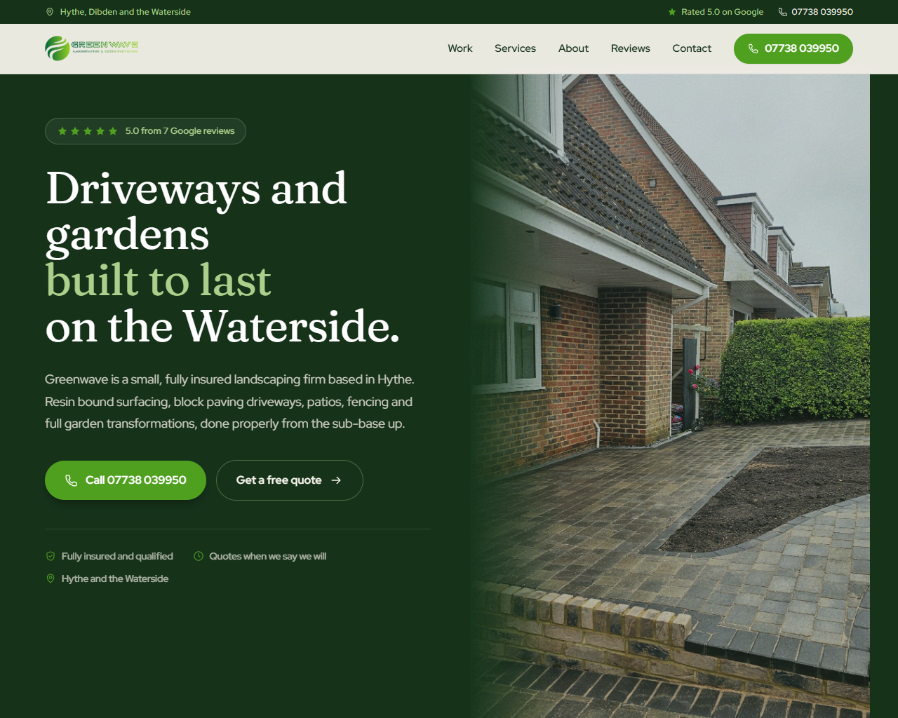 Greenwave Resin Surfacing website built by Grow Leads