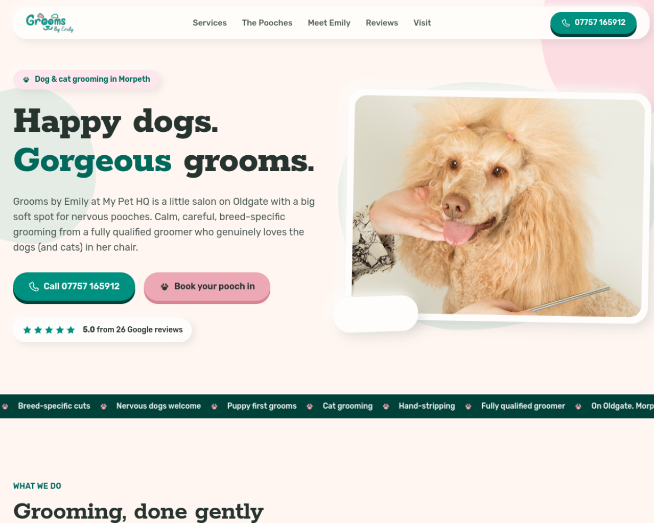 Grooms by Emily website built by Grow Leads