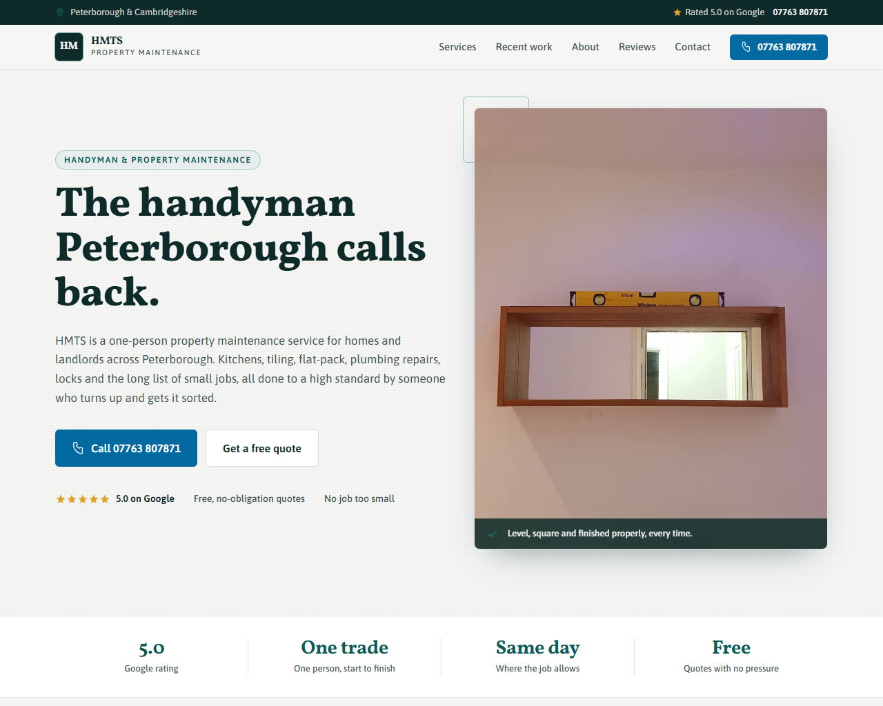 HMTS Property Maintenance website built by Grow Leads