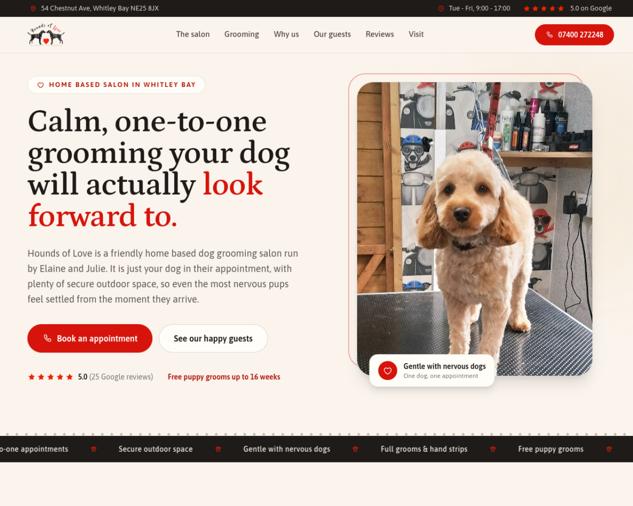 Hounds of Love website built by Grow Leads