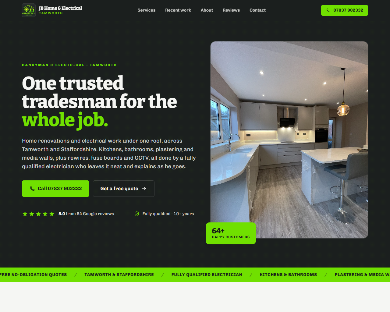 JB Home & Electrical website built by Grow Leads