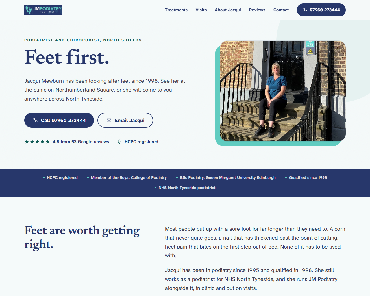 JM Podiatry website built by Grow Leads