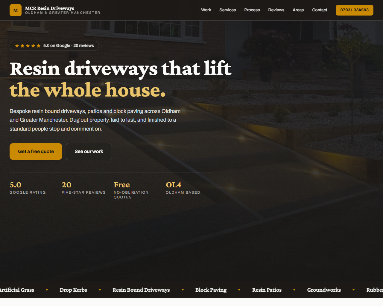 MCR Resin Driveways website built by Grow Leads