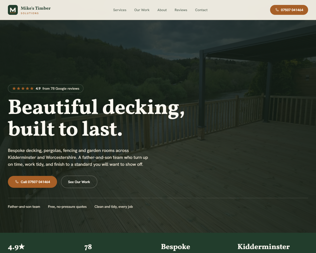 Mike's Timber Solutions website built by Grow Leads