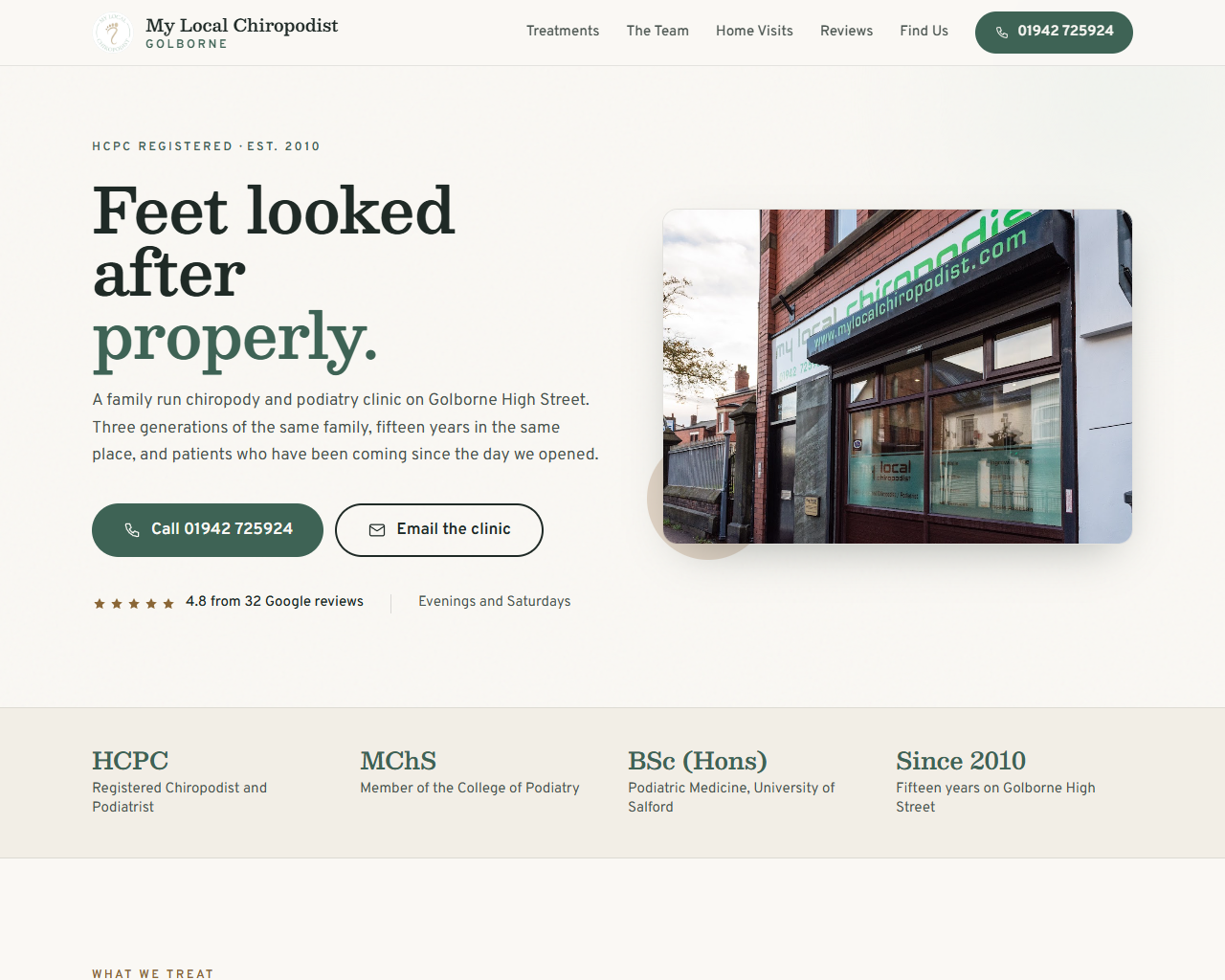 My Local Chiropodist website built by Grow Leads