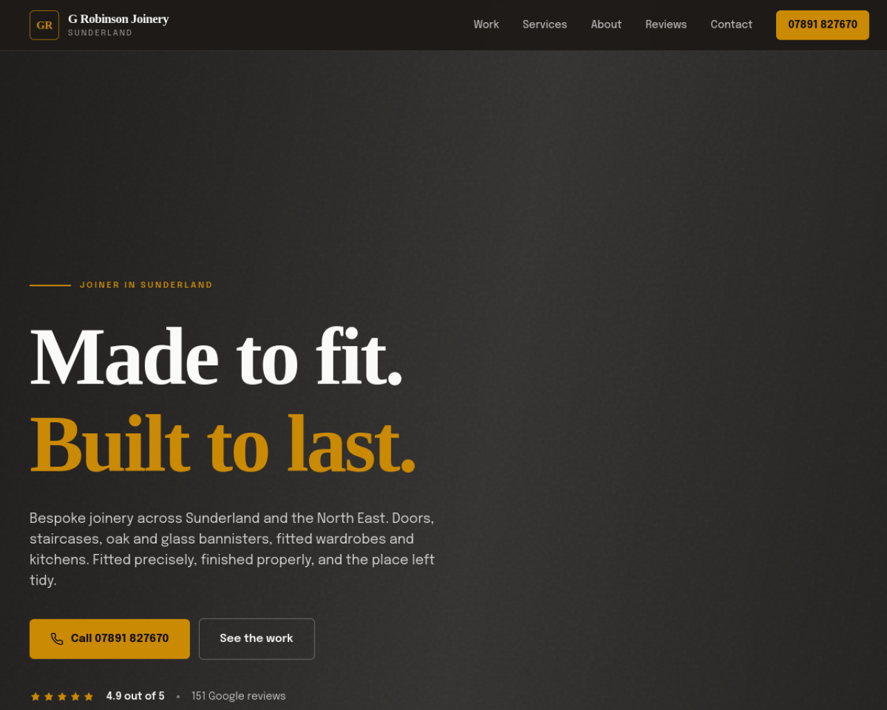 G Robinson Joinery website built by Grow Leads