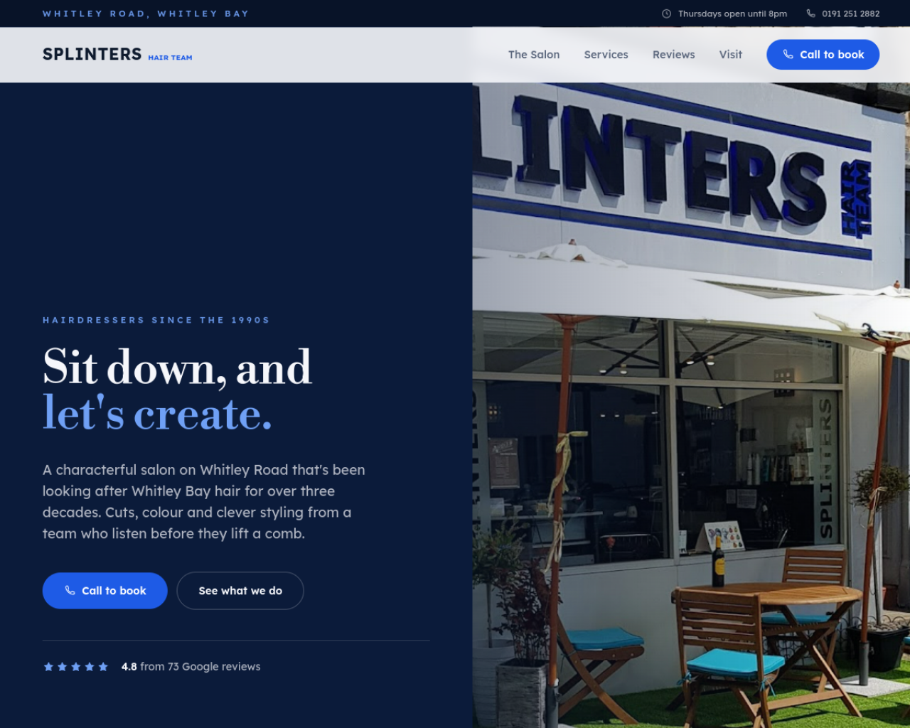 Splinters Hair Team website built by Grow Leads