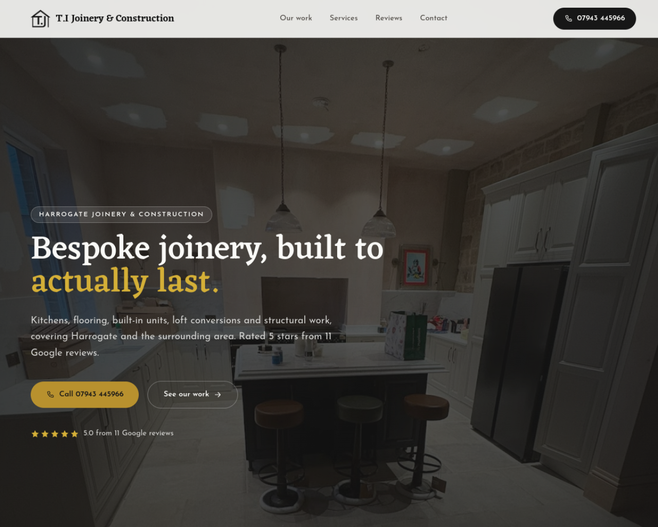 T.I Joinery & Construction website built by Grow Leads